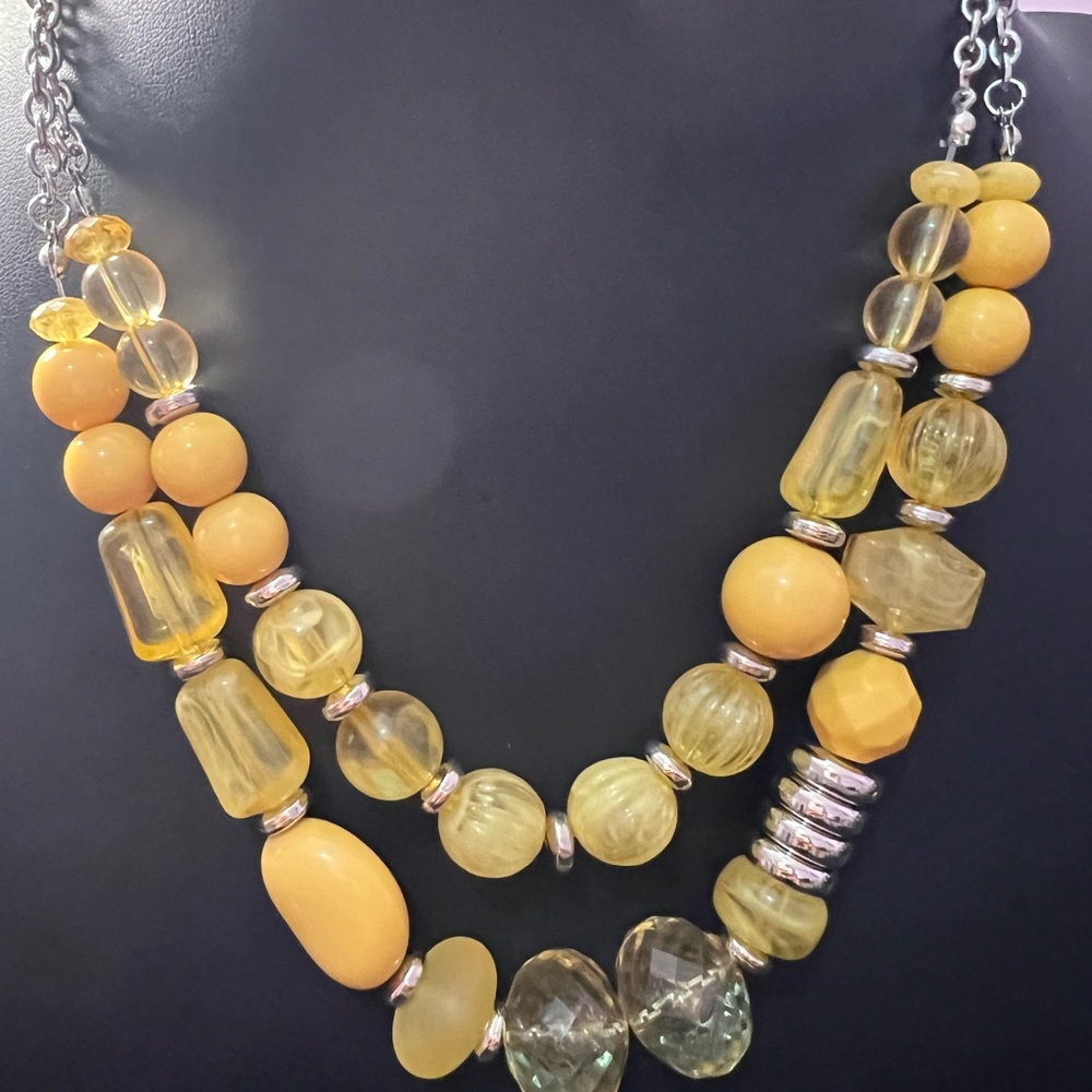 Paradise Yellow and Silver Necklace